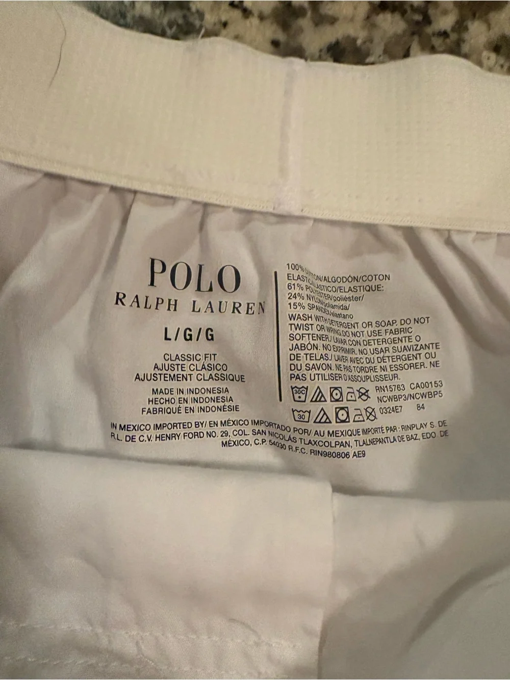 Ralph Lauren White Men's Boxer-Style Shorts with Navy Polo Logo